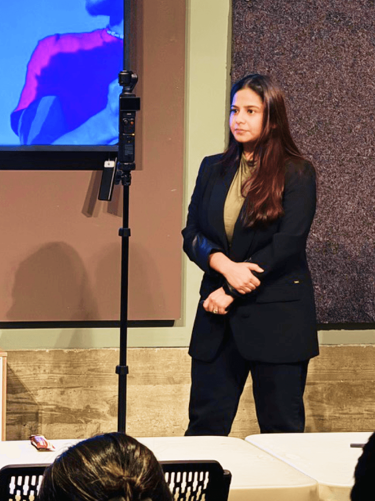 Ayushi presenting Toniq at the jury review