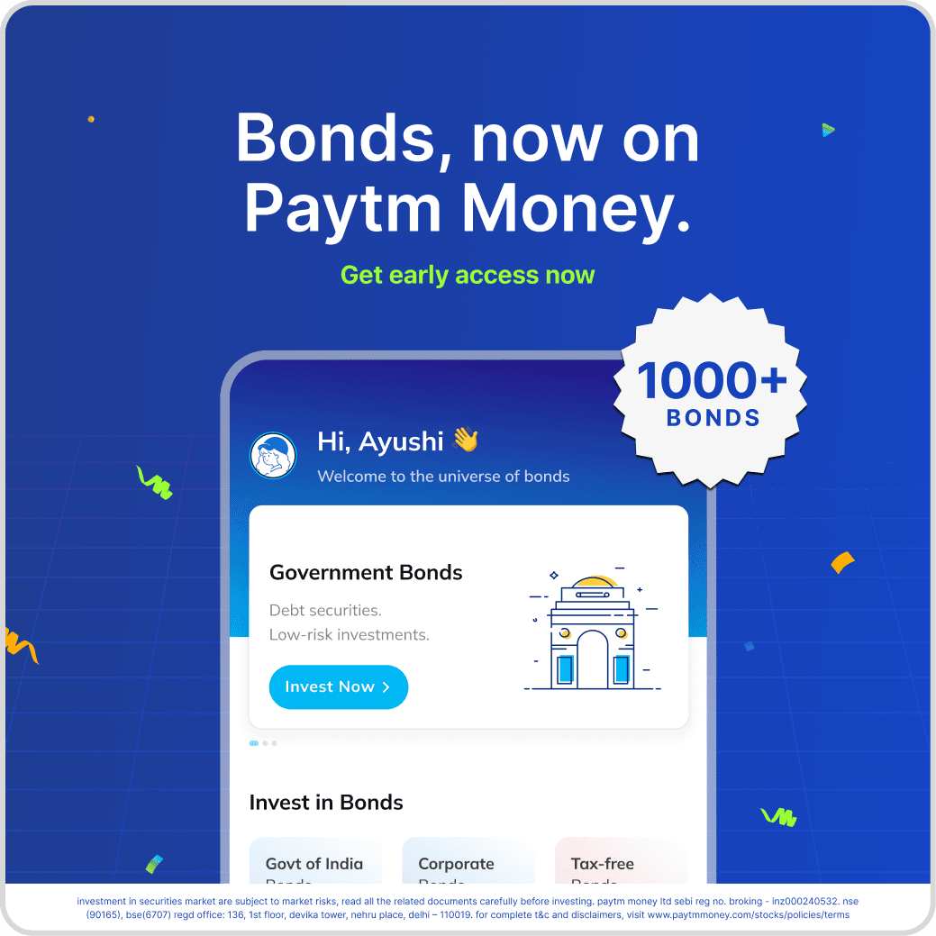 Instagram post — Bonds, now on Paytm Money, get early access now